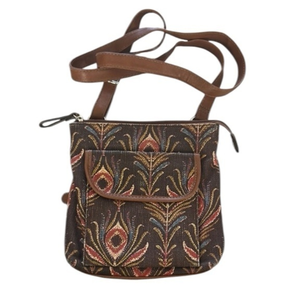 Relic by Fossil feather print crossbody bag purse